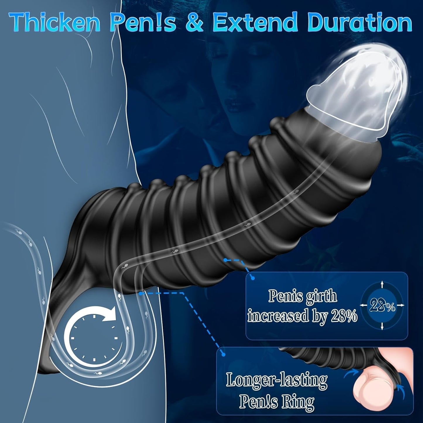 NoirGrip Anneau texturé pour l'amélioration de la circonférence du pénis