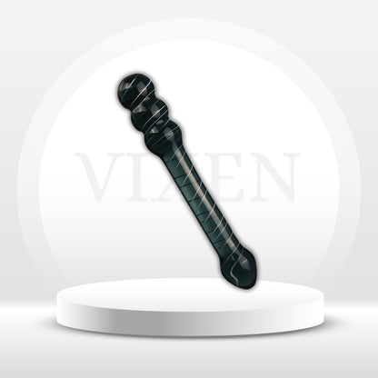 NoirScepter Black Double Ended Glass Dildo