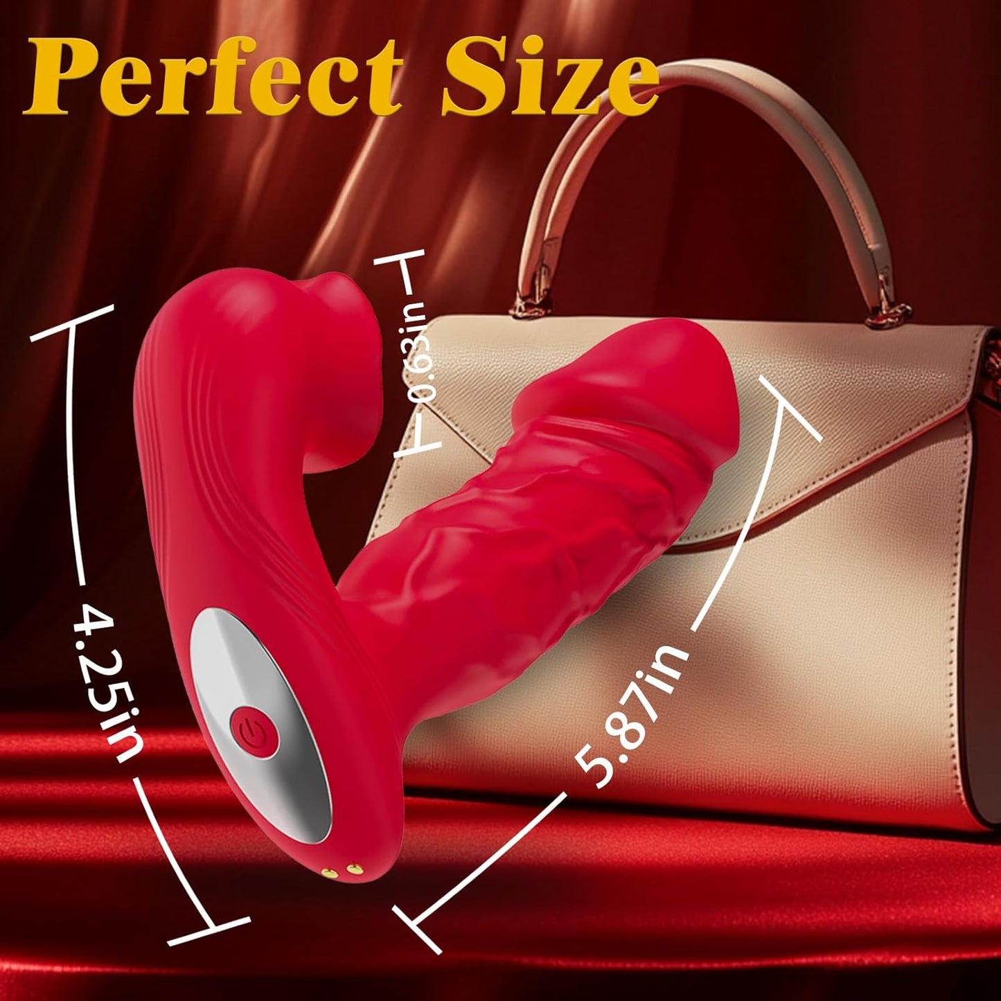 NoirWhisper Vibrador Ponible de Empuje y Succión