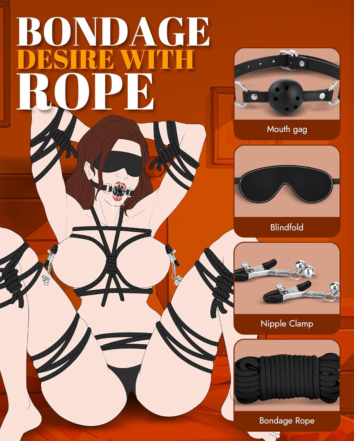 Set de bondage ObsidianBond de 11 piezas