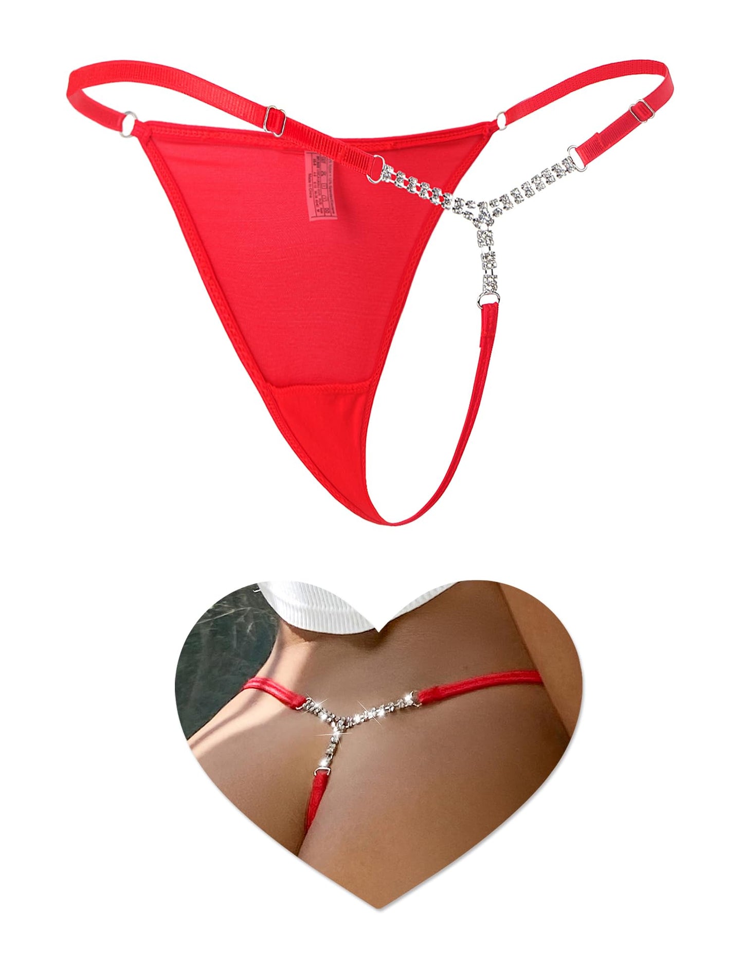 Tanga sexy con lazo entrecruzado y encaje calado