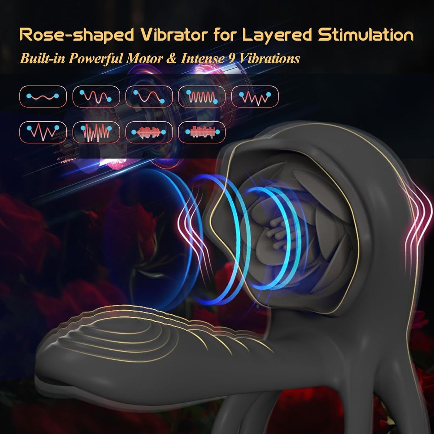 OnyxQuartet Penis Extender Cock Ring Clit Stim 9 Modes