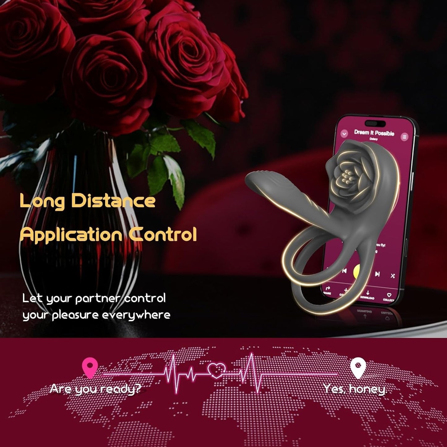 OnyxQuartet Penis Extender Cock Ring Clit Stim 9 Modes