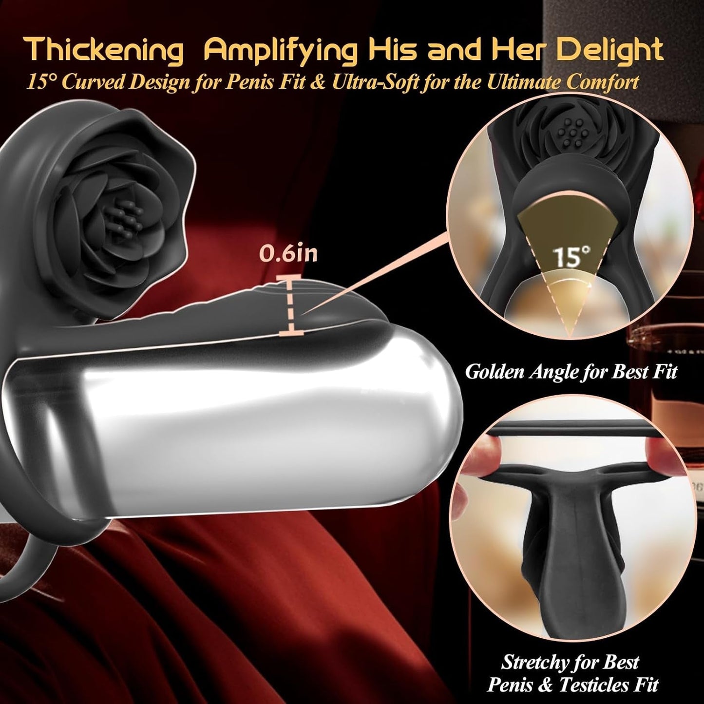 OnyxQuartet Penis Extender Cock Ring Clit Stim 9 Modes