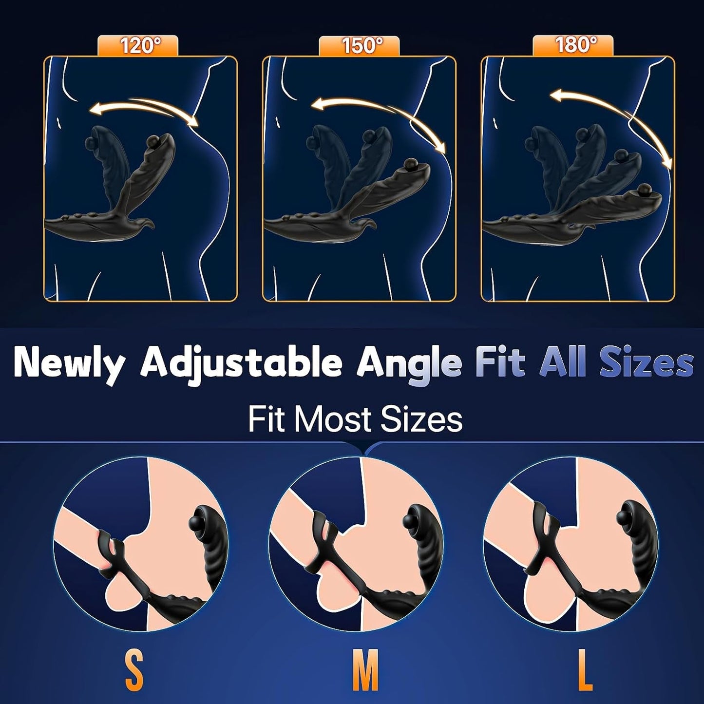 OrbitNoir Thrusting Prostate Massager Cock Ring 7 Modes