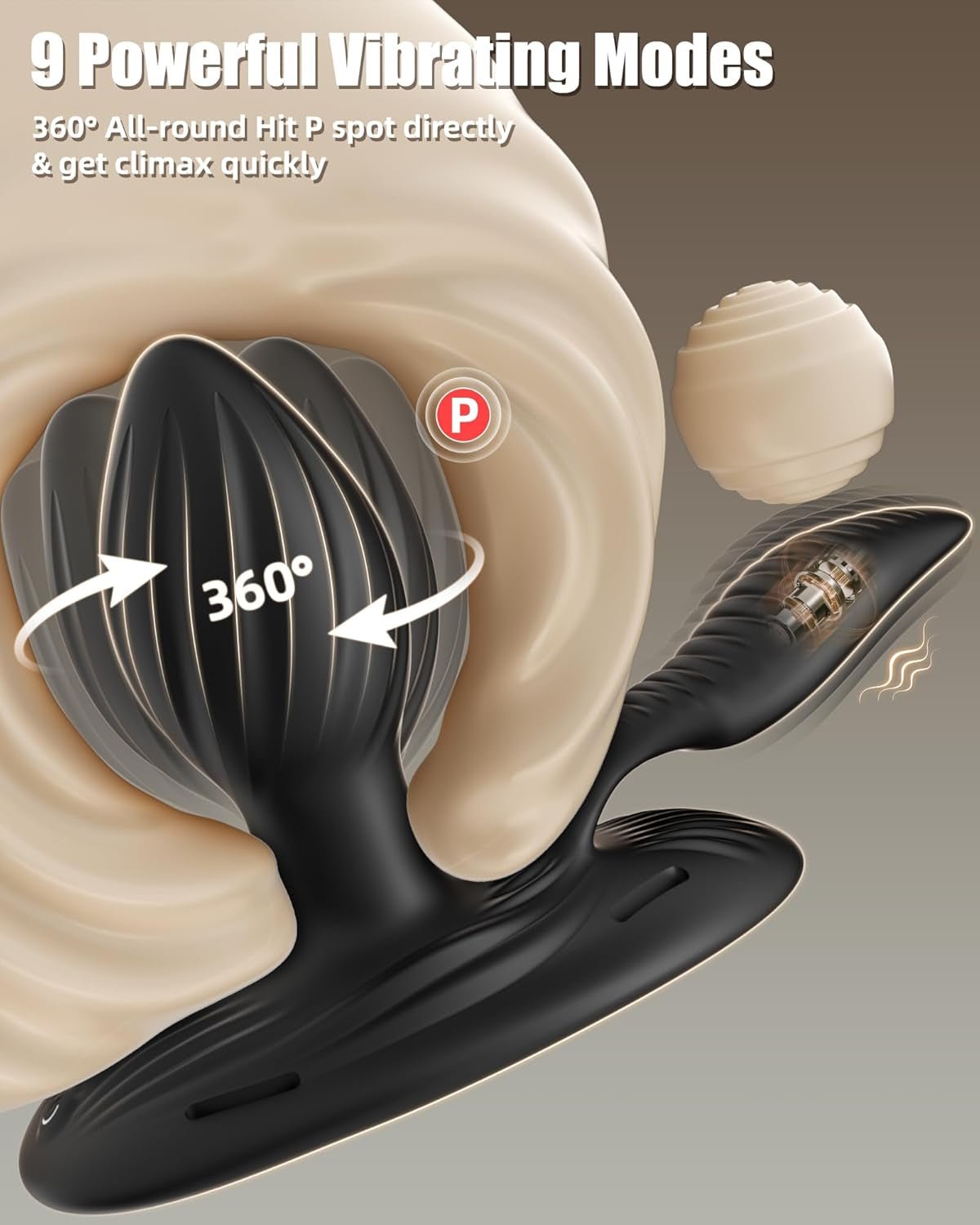 OrbitThrone 360° Rotating Prostate Massager Riding 9 Spin + 9 Vibe