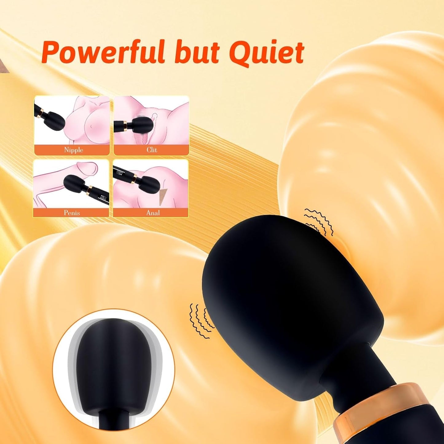 Vibrador de varita OrbLux Premium con 10 patrones de masaje