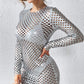 Silver Mesh Mini Dress