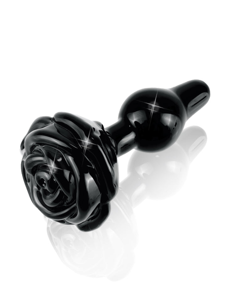 Écureuils n° 77 Plug anal rose en verre – Noir
