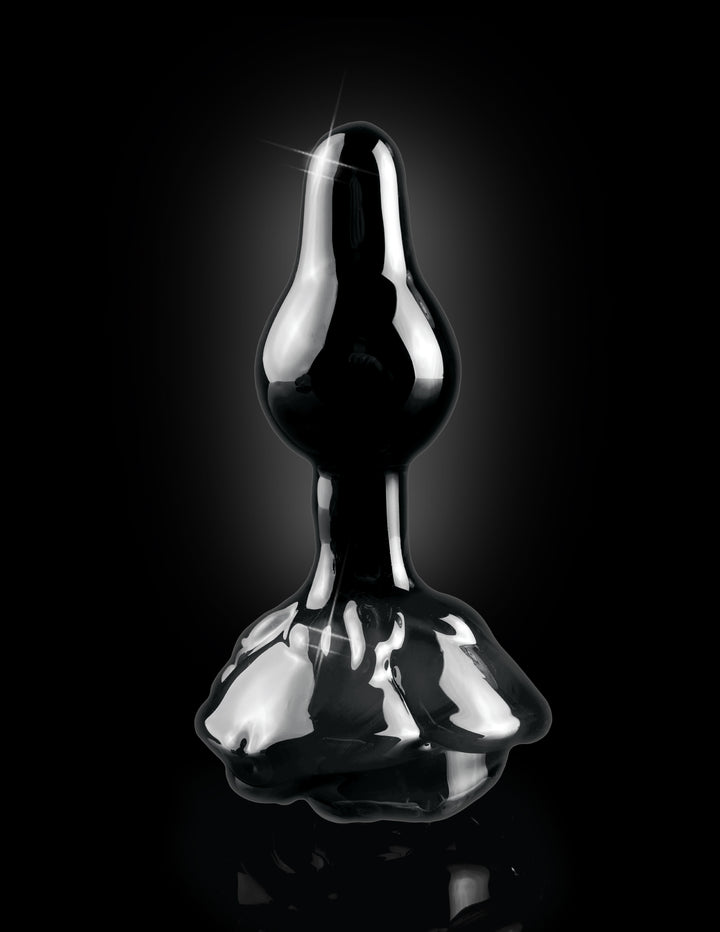 Écureuils n° 77 Plug anal rose en verre – Noir
