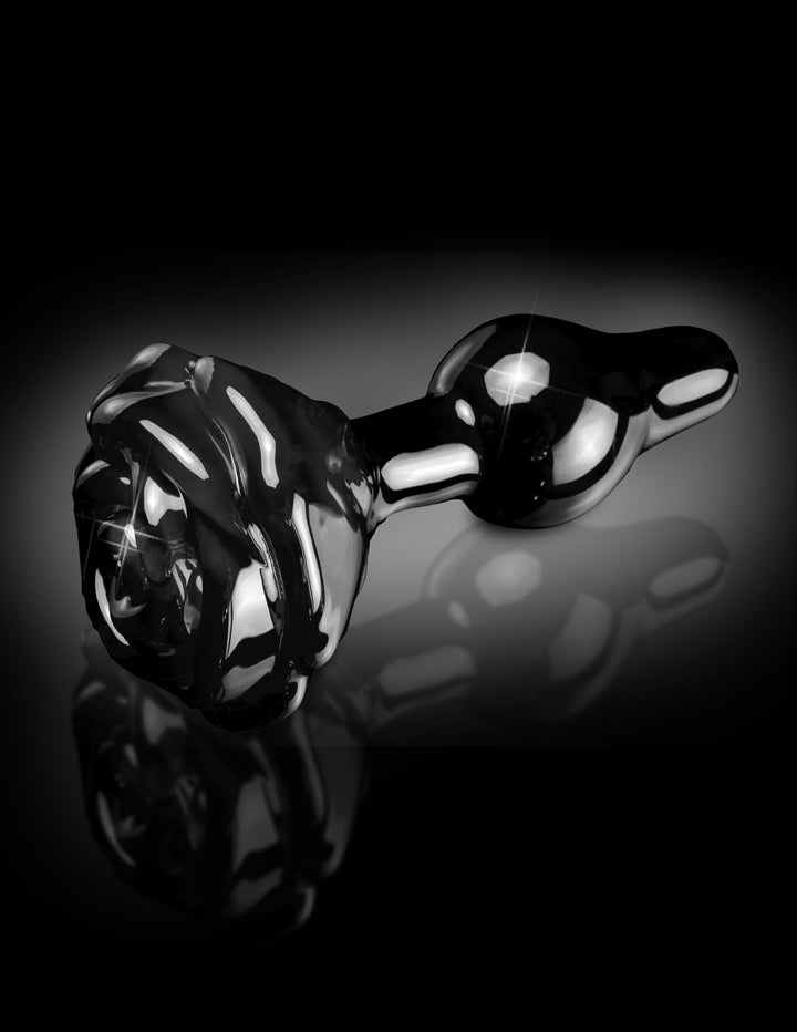Écureuils n° 77 Plug anal rose en verre – Noir