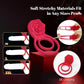 PetalLock Vibrating Cock Ring Rose Red Clitoral Stim 7 Modes