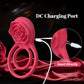 PetalLock Vibrating Cock Ring Rose Red Clitoral Stim 7 Modes