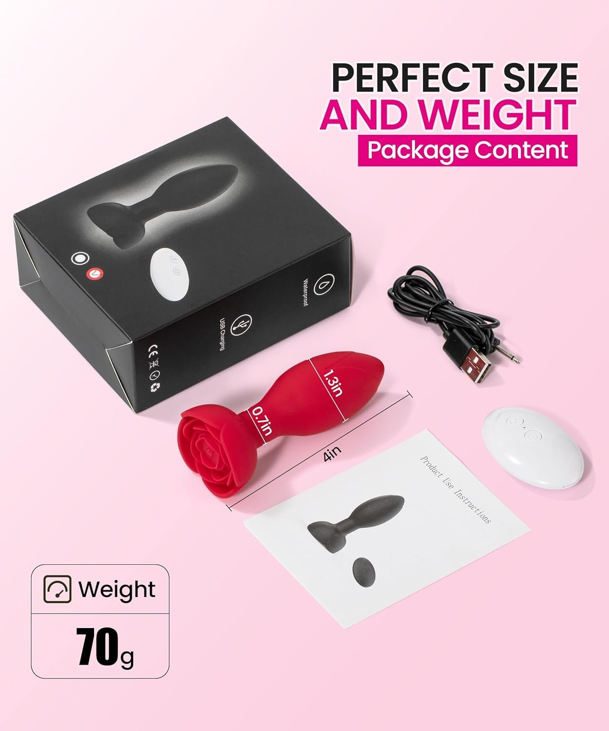 PetalOrbit Rose Anal Plug Vibrator