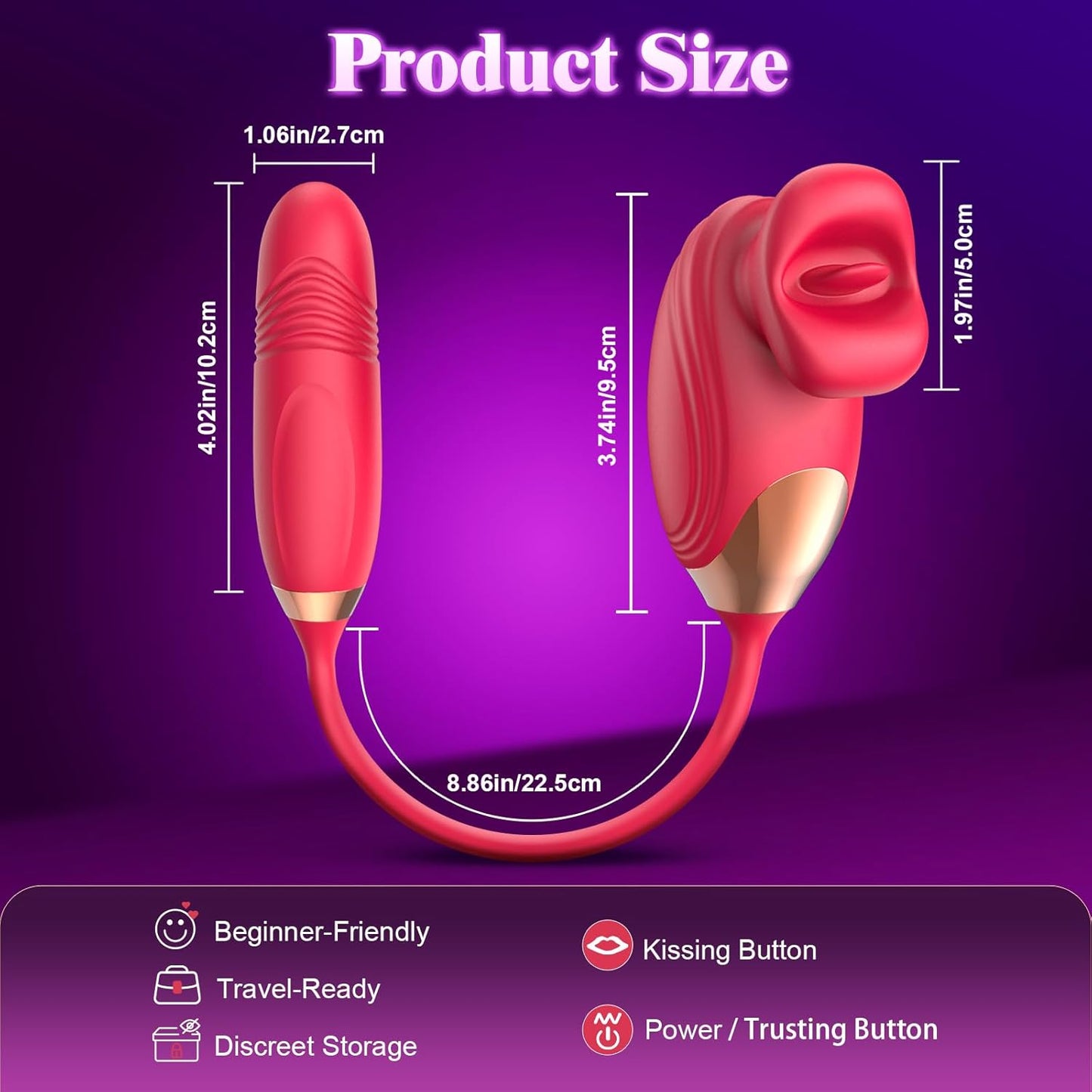Vibrador PetalThrust Rose – Lamer y Empujar 2 en 1