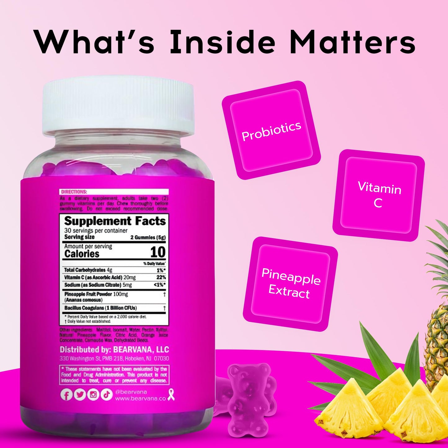 Pineapple Vaginal Probiotic Wellness Gummies