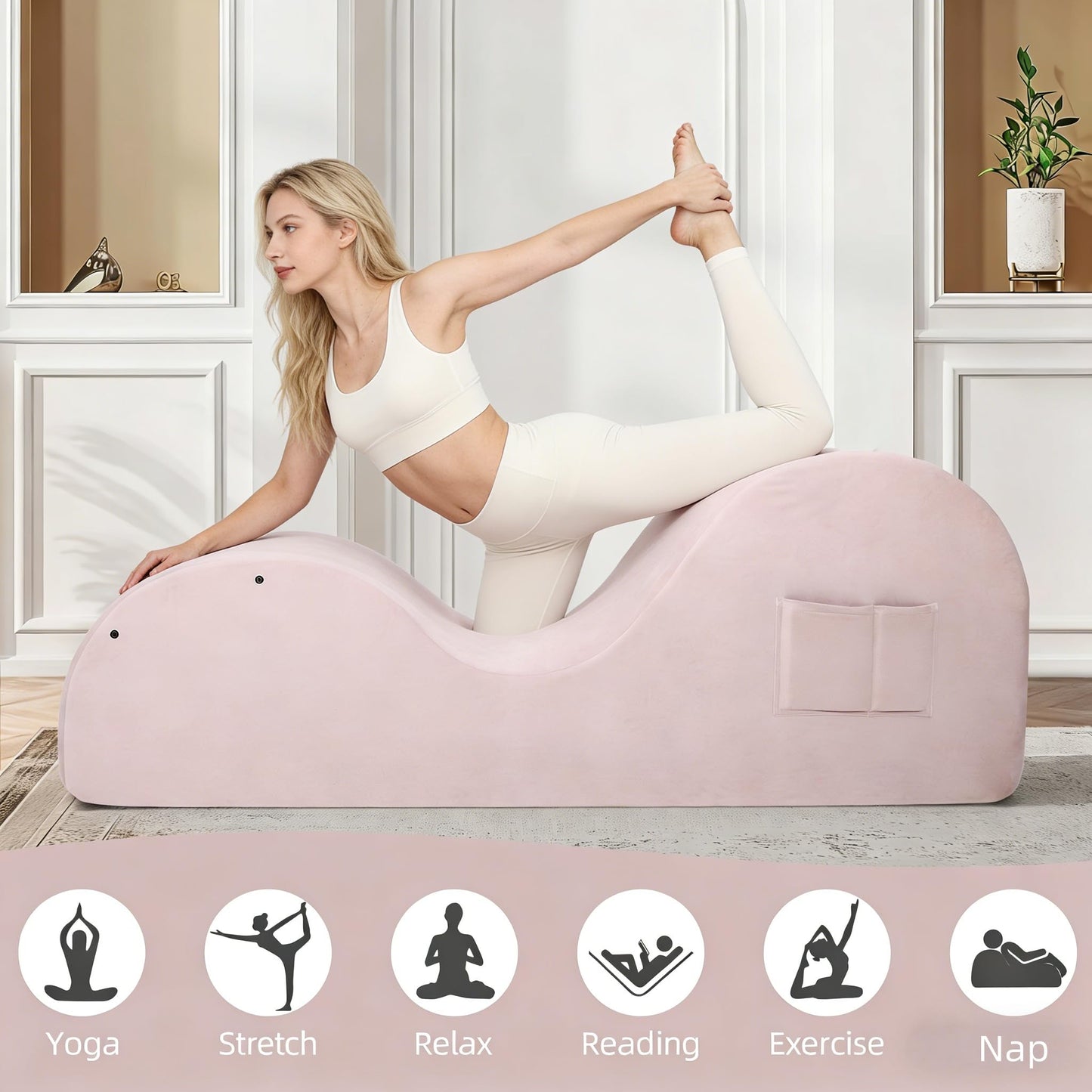 Pink Ergonomic Curved Premium Sex Chaise