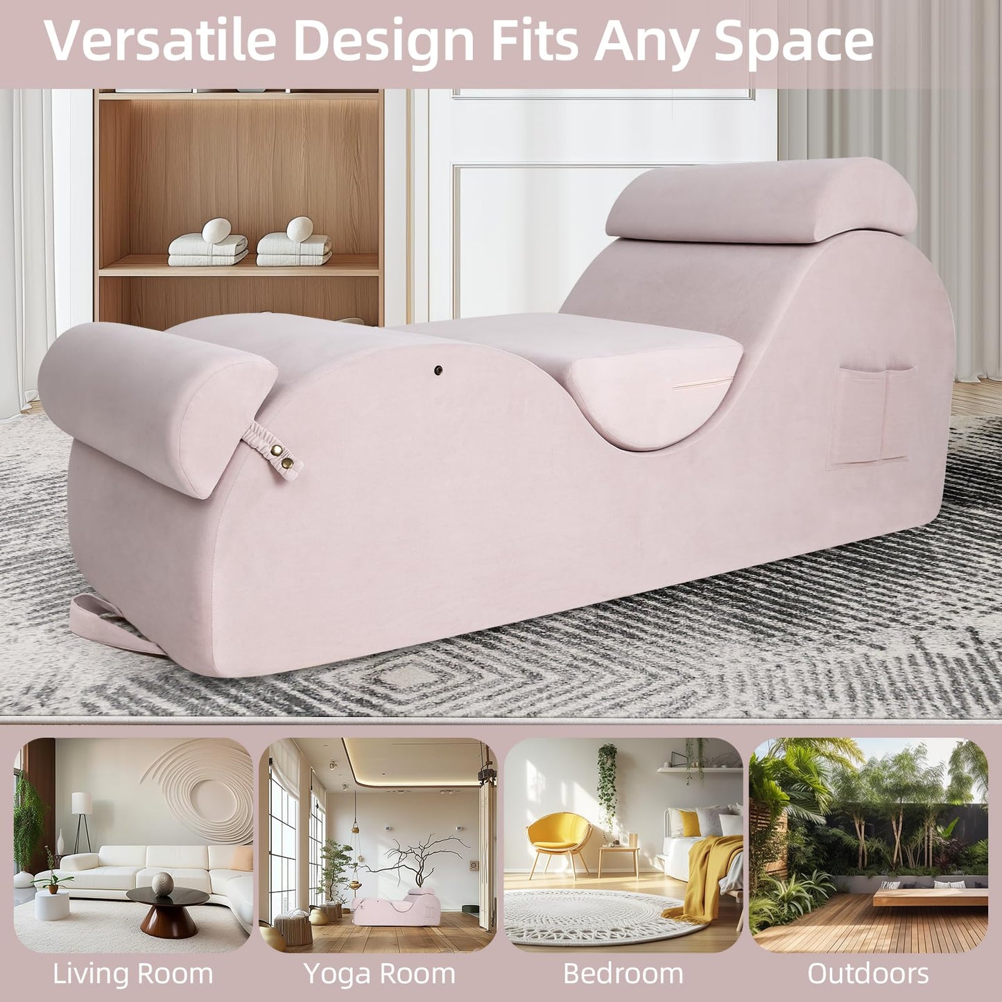 Pink Ergonomic Curved Premium Sex Chaise