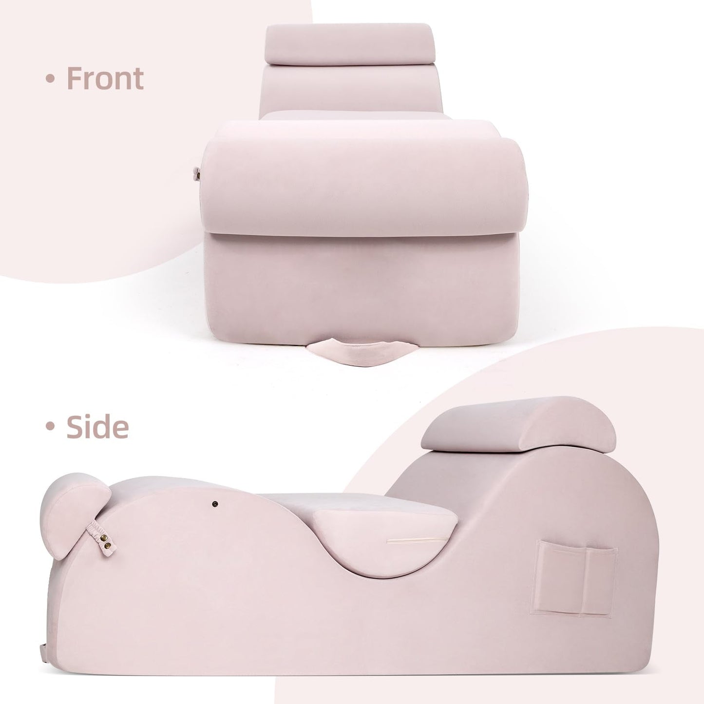 Pink Ergonomic Curved Premium Sex Chaise
