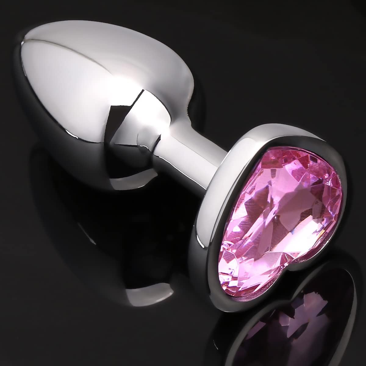 PinkHeart Small Metal Heart Jewel Butt Plug