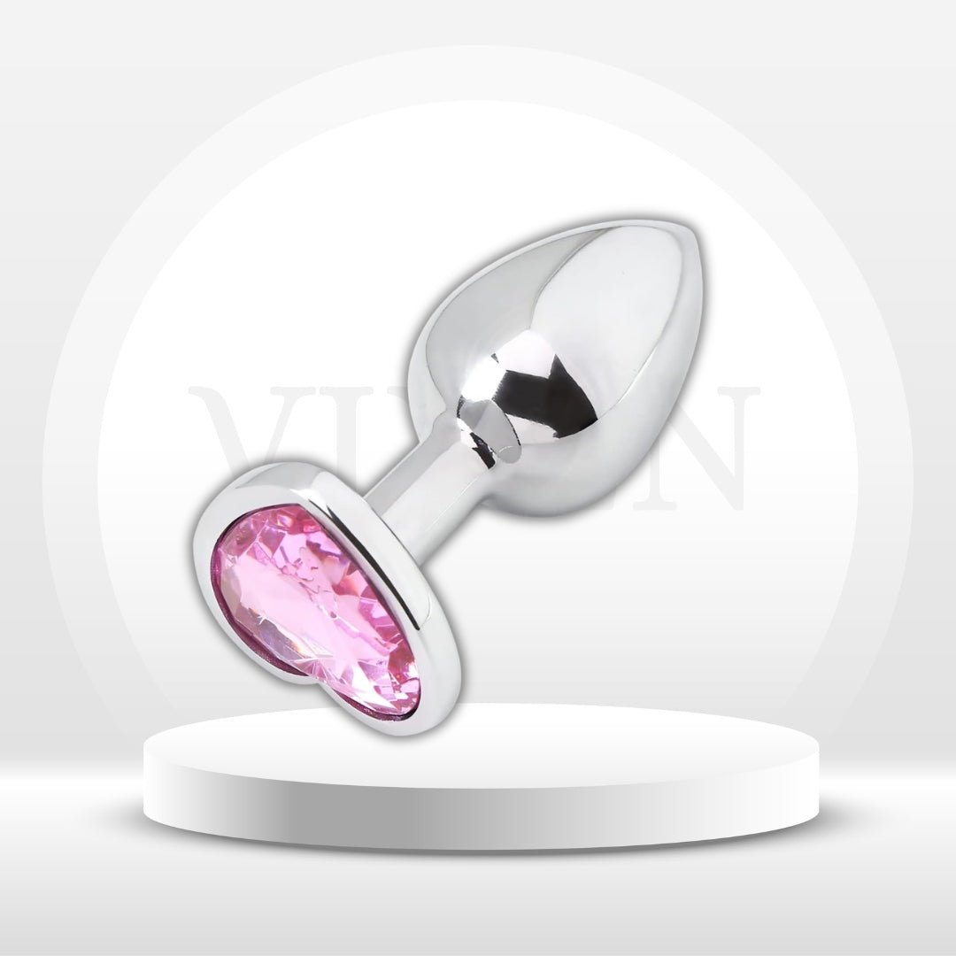 PinkHeart Small Metal Heart Jewel Butt Plug