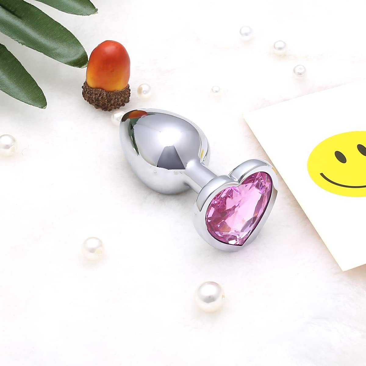 PinkHeart Small Metal Heart Jewel Butt Plug