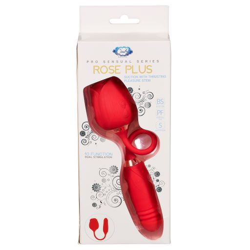 Vibromasseur Rose Plus avec aspiration et poussée