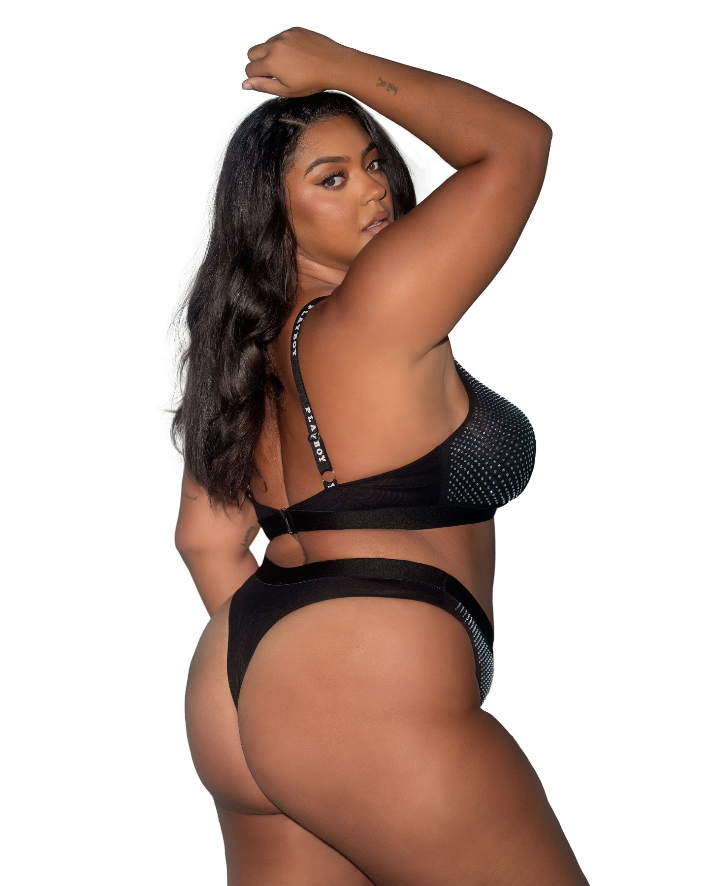 Conjunto de bralette Black Playboy Disco Fever