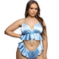 Conjunto de lencería de raso con volantes Sweet Flutter