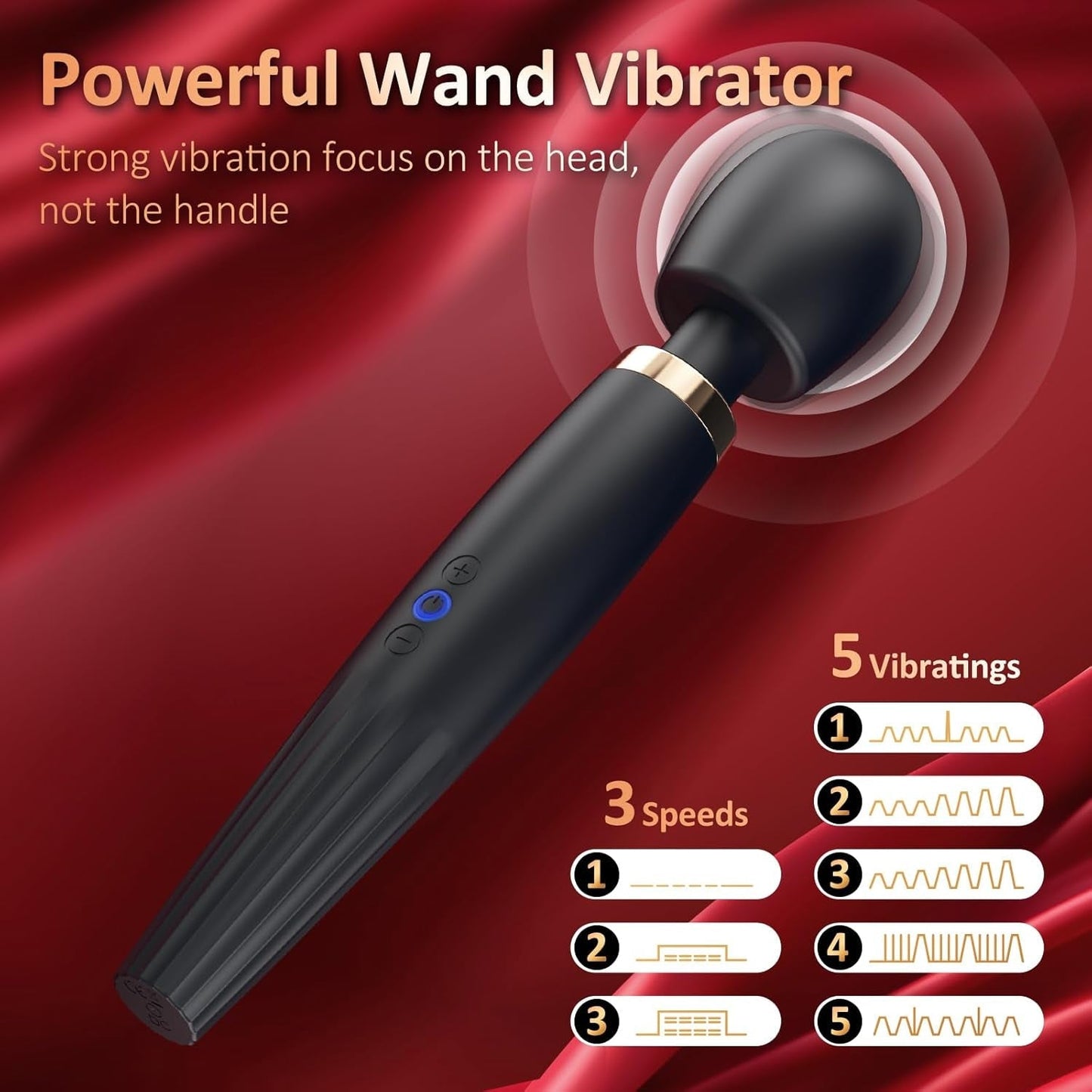 Vibrador de varita prémium PowerGrip