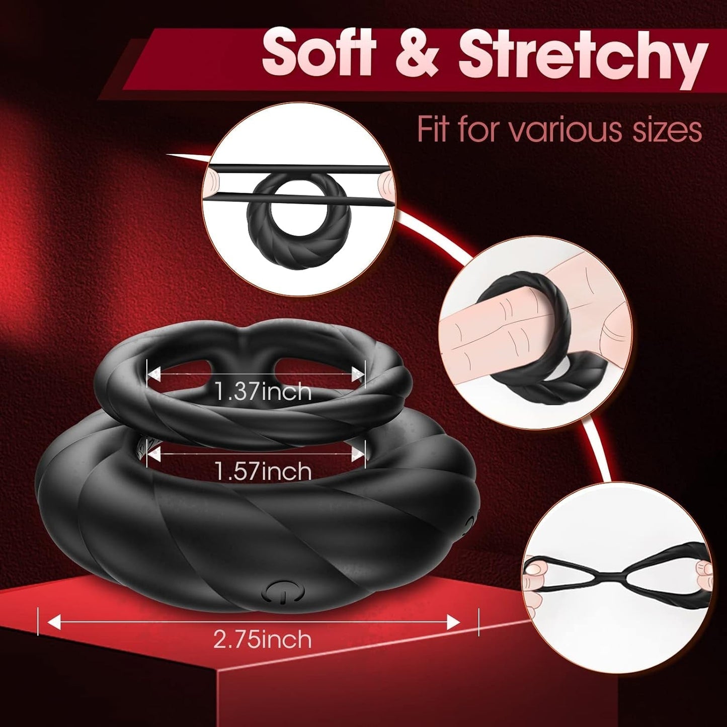 Anillo vibrador doble para pene PowerLock