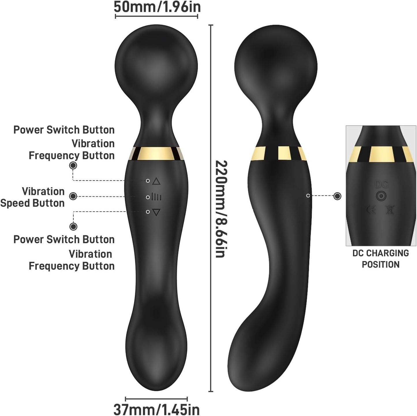 Vibromasseur baguette rechargeable point G PowerMuse