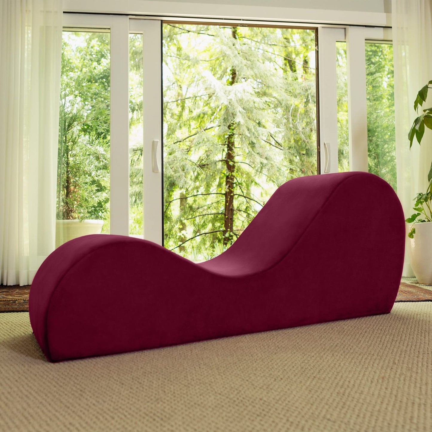Chaise longue de relaxation intime rouge premium