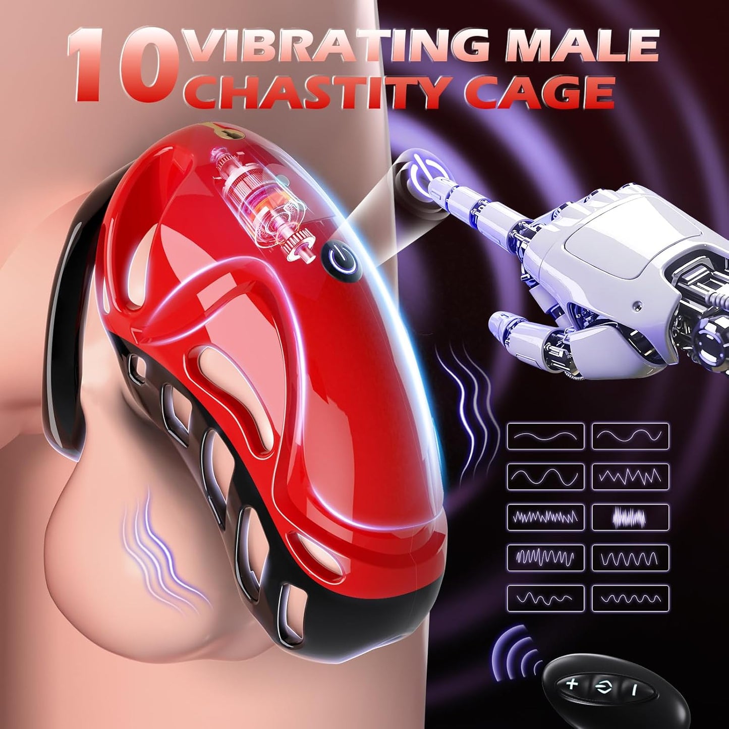 Jaula de castidad masculina vibratoria PulseCage