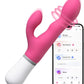 Vibrador de conejo PulsePetal con eje giratorio, controlado por app