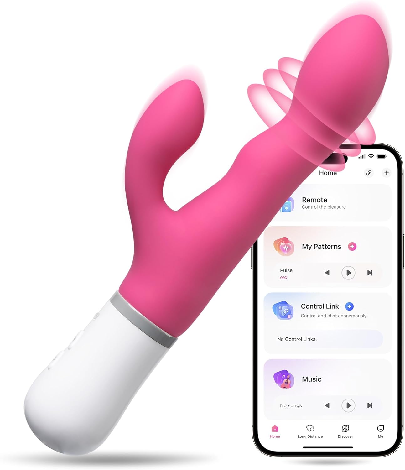 Vibrador de conejo PulsePetal con eje giratorio, controlado por app