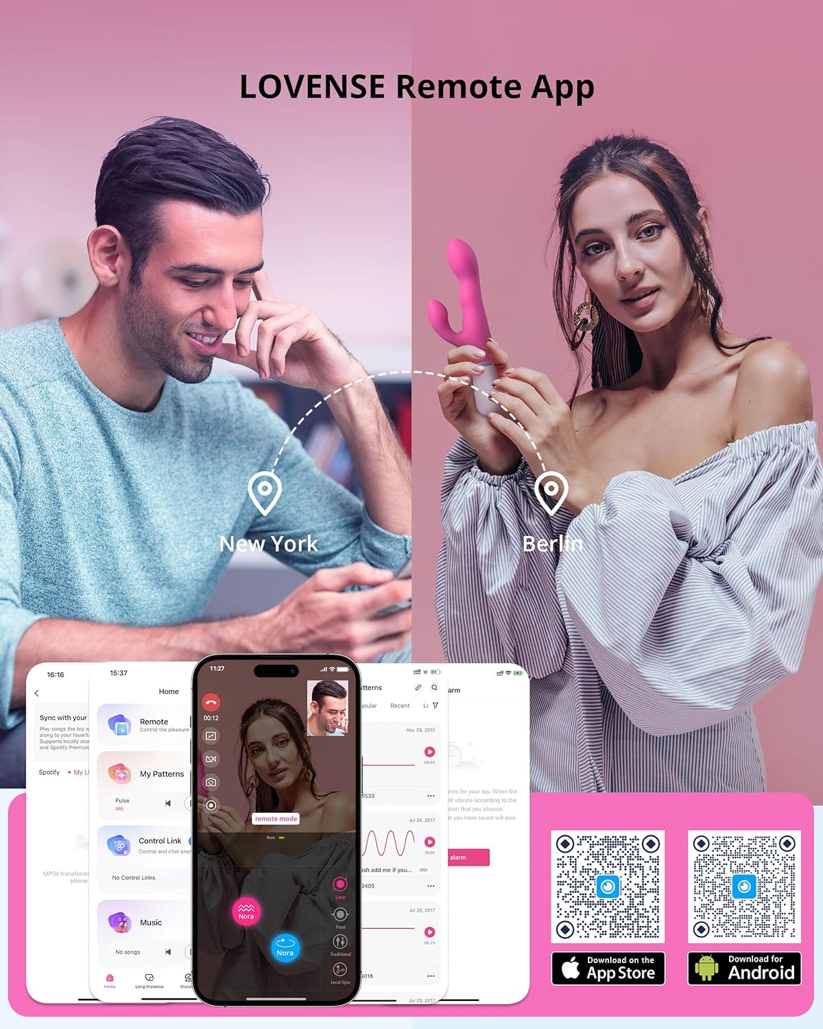 Vibrador de conejo PulsePetal con eje giratorio, controlado por app