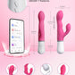 Vibrador de conejo PulsePetal con eje giratorio, controlado por app