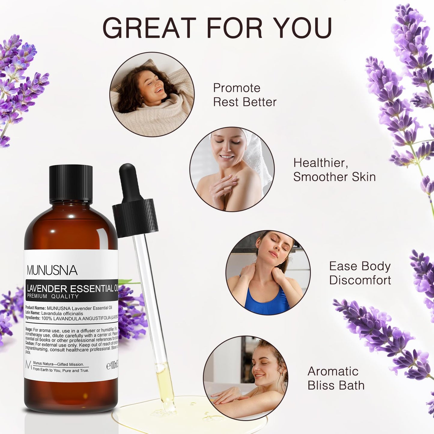 Aceite esencial puro y sensual de lavanda