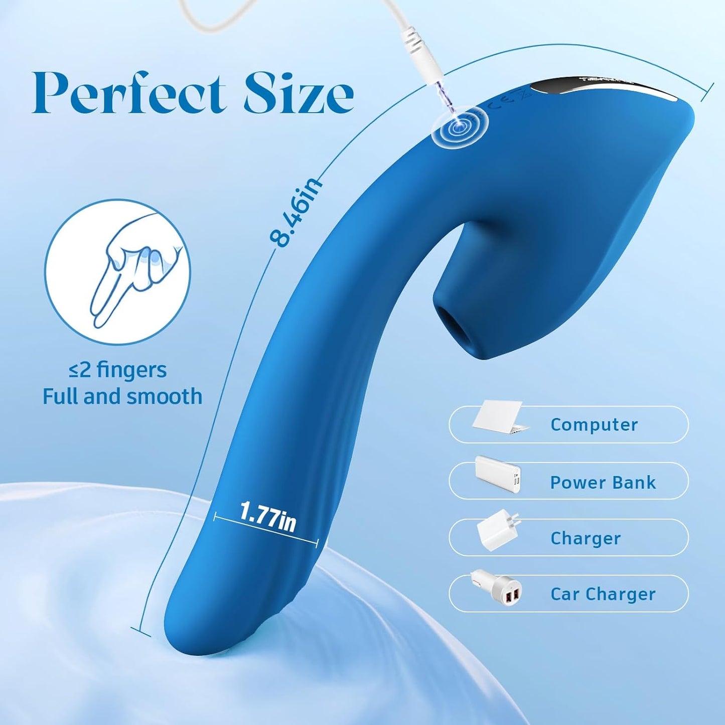 Vibrador de succión y empuje 3 en 1 QueenPulse