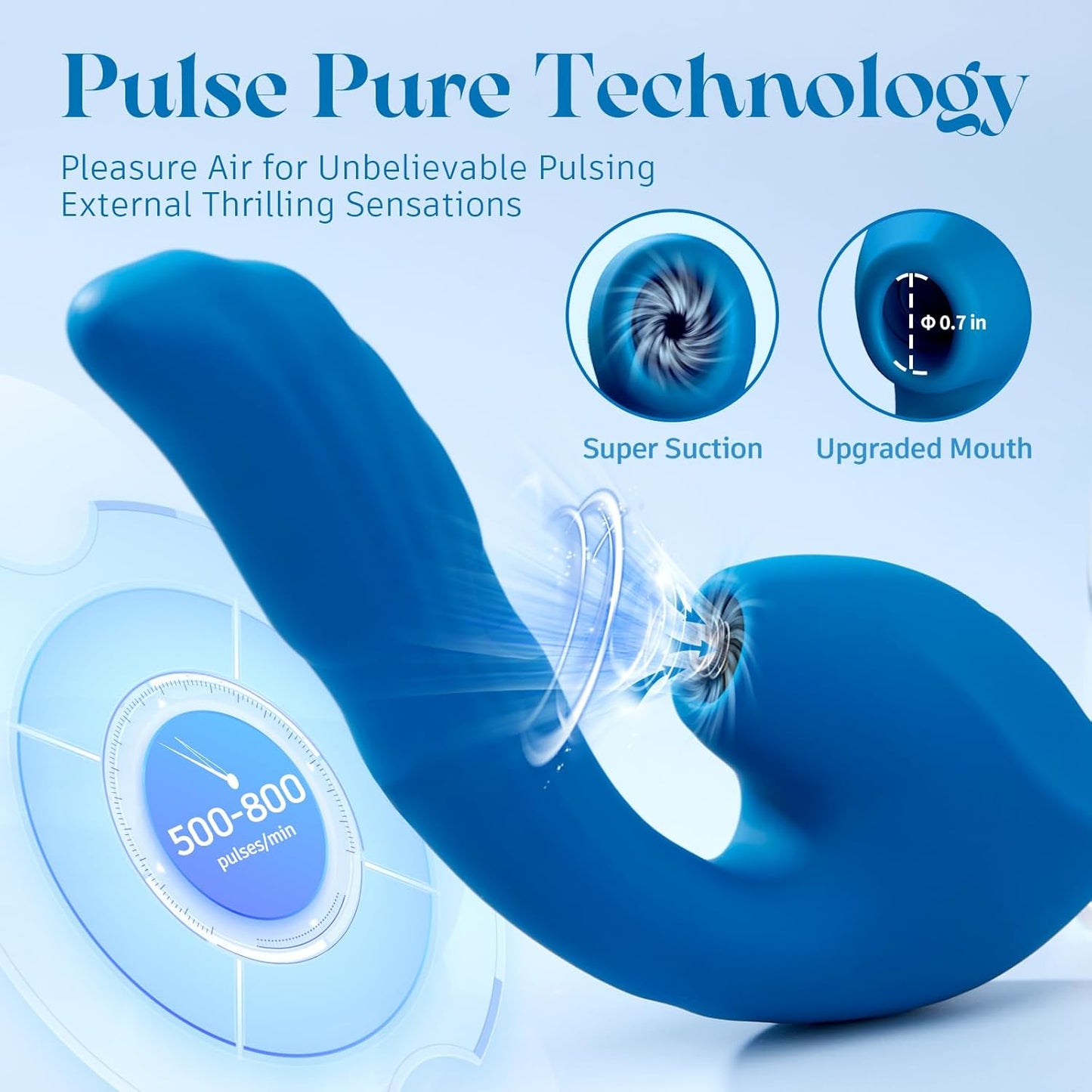 Vibrador de succión y empuje 3 en 1 QueenPulse