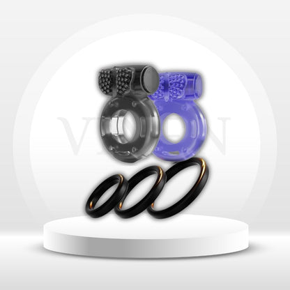 QuintetX Variety Cock Ring 5-Pack | Erection + Clit Vibe
