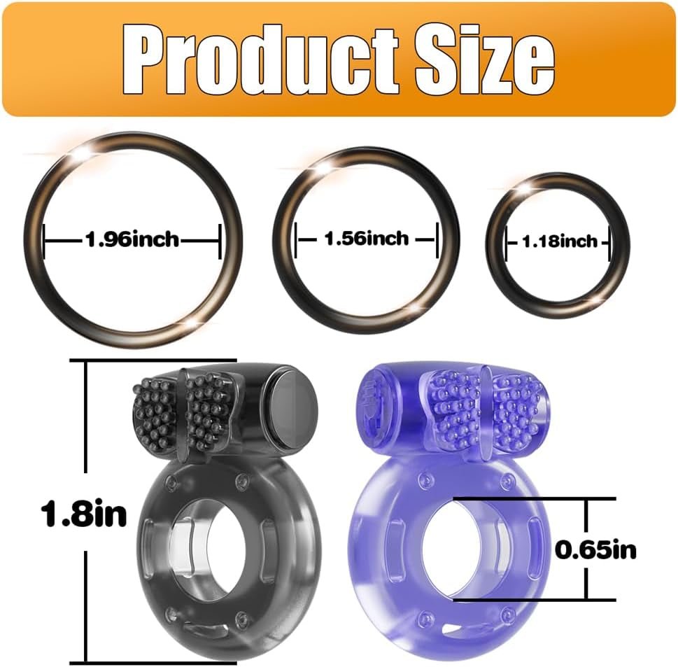 QuintetX Variety Cock Ring 5-Pack | Erection + Clit Vibe