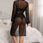 French Dot Mesh Bridal Robe and Bra Set