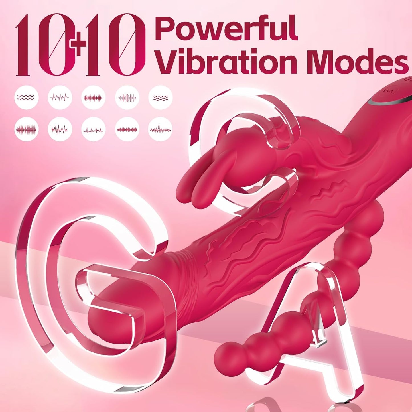 Vibromasseur lapin 3-en-1 RabbitX avec perles anales