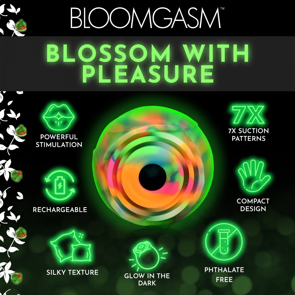 Vibrador Glow Rose con Rosa Arcoíris que Brilla en la Oscuridad