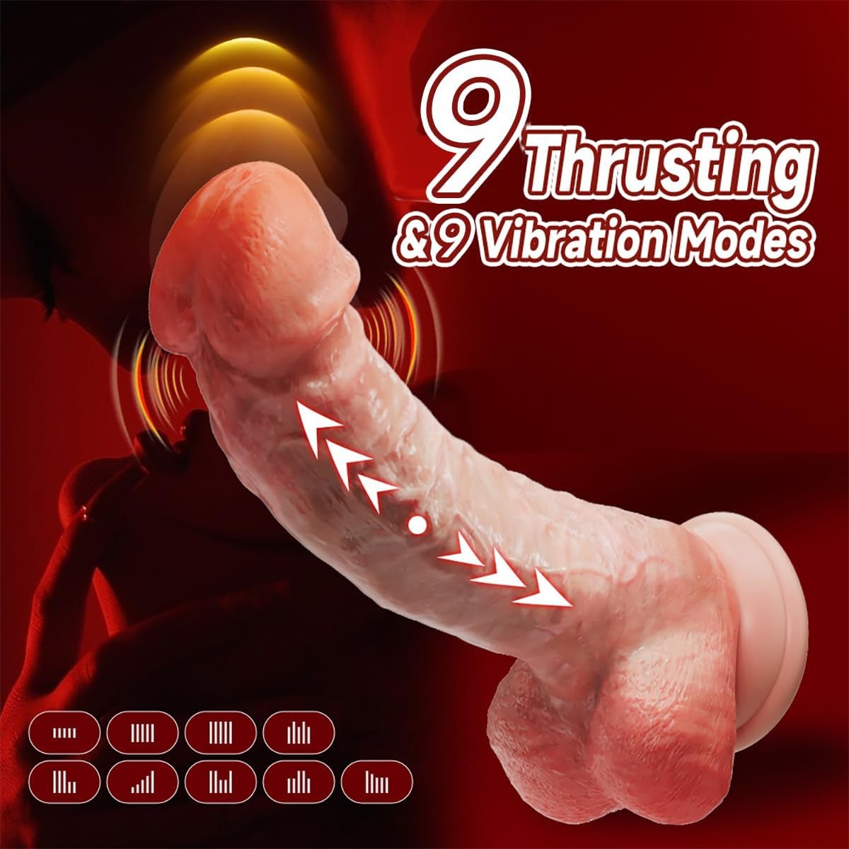 RealRush Realistic Thrusting Heating Dildo Vibrator