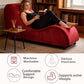 Chaise longue intime en velours rouge