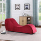 Chaise longue intime en velours rouge