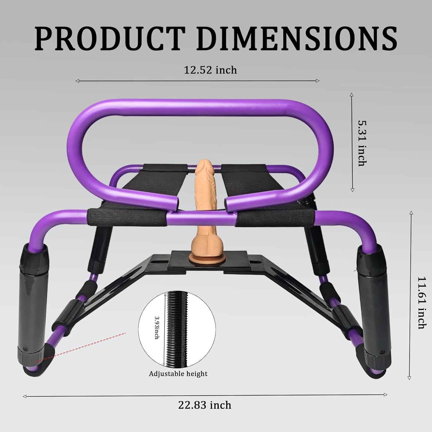 Sillón sexual ajustable RhythmRide con base de rebote y pasamanos